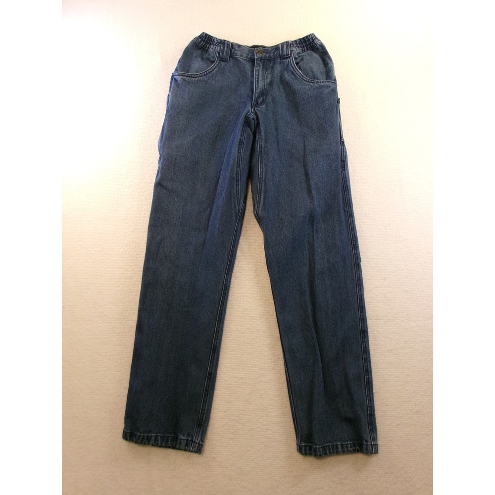205 Denim Tactical Jeans Mens 28x32 Blue Elastic‎ Waist Side Zip Pocket